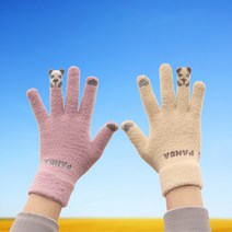 패스타임 여성용 겨울 뽀송뽀송 보들보들 니트 스마트폰 터치 장갑