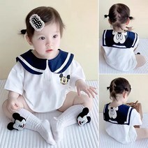 영유아 베이비 미키마우스 도날드 캐릭터 여름 반팔 바디슈트 캐릭터 삭스 키즈 데일리룩 촬영룩