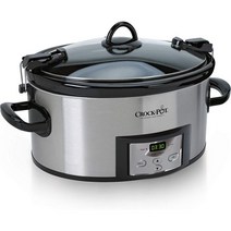 디지털 타이머가 있는 Crock-Pot 6쿼트 쿡 앤 캐리 프로그래밍 가능 슬로우 쿠커 스테인리스 스틸(SCCPVL610-SA), Stainless Steel
