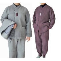 [생활한복겨울남자모자] 토지몰 남성 겨울용 삼색 차이나 기모세트 생활한복 개량한복 법복 절복
