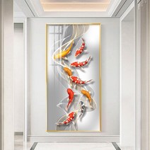 HZJL 3D 다이아몬드 황금 물고기 대형 보석십사수 라운드 큐빅 DIY세트 집순이 집돌이 취미 태교십자수200010787, 90x170