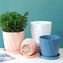 라이크홈즈 플라스틱화분 인테리어 받침 포함 분갈이 화분 3size, 화이트
