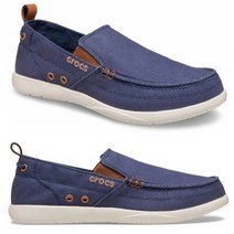 크록스 캐주얼 캔버스 신발 통기성 뛰어난 남성 슬립온 왈루 블루 남색 CROCS WALU 11270