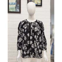 블루페페 트임 칠부 소매 박스 블라우스 P213MSC701