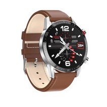 All in One 스마트워치 풀터치 IPS 디스플레이 IP68방수 한국어지원, Leather brown, L13