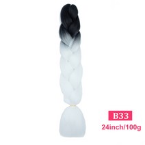 줌보브레이드 더티 땋기 쌍삼사색 화섬 믹스매치땋은 머리에 가발을 꽂다., B33