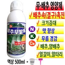 무 배추 영양제 전용 4종 복합비료 칼슘제 석회비료 붕소 요소 추비 김장채소 결구 촉진제 무름 양배추 얼갈이 알타리 거름 텃밭 키우기 식물칼슘 500ml 액비 +계량컵 식물푯말세트