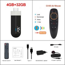X98 S500 안드로이드 11 스마트 TV 스틱 Amlogic S905Y4 쿼드 코어 4G 32G 4K H.265 HEVC 2.4G/5G Wifi 미디어 플레이어 셋톱 박스, 미국 플러그_4G 32G with G10S, 04 4G 32G with G10S_02 Eu 플러그