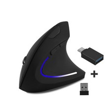 블루투스 인체공학 손목보호 인체공학적 수직 마우스 게이밍 컴퓨터 1600 DPI USB 광학 6D 핑크 RGB 조명, 05 black type-c suit, 한개옵션1
