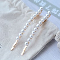 수스다 럭셔리 진주 일자핀 머리핀 헤어핀 메탈 큐빅핀