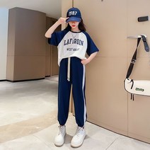 밀크봉봉 아동용 초등생 여아 반팔+긴바지 상 하의 세트