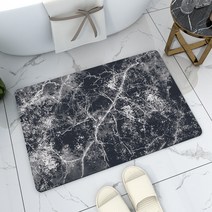 COSYEVNO 미끄럼방지매트 미끄럼 방지 물을 흡수하다, 바위 접시 질감 옥 블랙-사각형, 80*120CM (규조류 진흙)