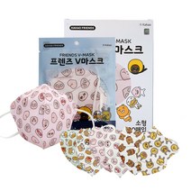 카카오프렌즈 V마스크 소형 새부리형 2D 캐릭터 마스크 30매, 카카오프렌즈V마스크 2D 무지 화이트 30매