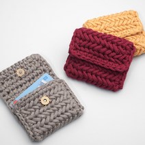 슬로우모먼츠 헤링본 카드지갑 - 코바늘 뜨개질키트, 차콜