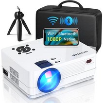 WiFi 및 양방향 Bluetooth 지원 기본 1080P 프로젝터 야외 영화용 풀 HD 영화 300인치 디스플레이 4k 홈 시어터, 단일모델명/품번