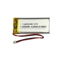 YJ 리튬폴리머배터리 KC인증충전지 3.7V YJ602248 600mAh, 1개