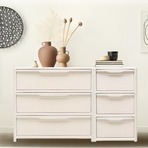 데일리 라탄 플라스틱 서랍장 3단, 3단 슬림형