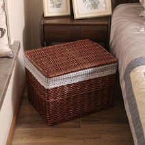 라탄바구니 빨래 옷보관함 수건 소품 집들이선물 과일 라탄정리함, 초대형 60 40 40cm, 07
