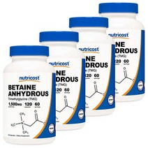 뉴트리코스트 베타인 앤하이드러스 1500mg 글루텐 프리 캡슐, 120개입, 4개