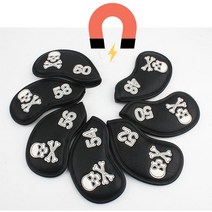 웨지커버 자석 해골 골프 52 56 60도 샌드 블랙 가죽, 캠프빌리지 58도