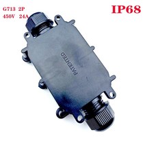 정션박스 분전함1pc 블랙 정션 박스 2 웨이 방수 전기 야외 조명 케이블 보호 커넥터 와이어 ip68, Black