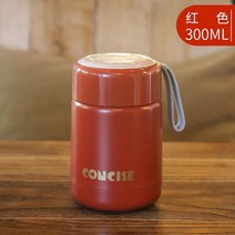 보온주전자 아이디어 304스테인레스 보온텀블러 타입학생 휴대용 보온병 여성 방송 넓은입구 작은사이즈 보온형 죽뜸들이기 캔 주전자, 기본, T07-빨간색 진빨강 300ml
