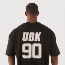 UBK90 백넘버 세미 오버핏 반팔 티셔츠 블랙 UB013