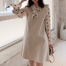 이지핏 레이어드 디자인 하트패턴 블라우스 러블리 원피스 슬림핏 루즈핏 dress home party