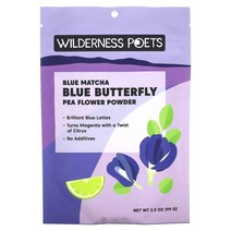 Wilderness Poets LLC 블루 나비콩꽃 분말 블루 말차 99g(3.5oz), 99g, 1개