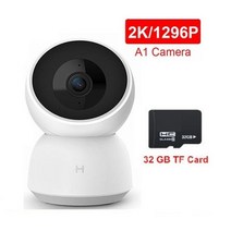 홈캠 가정용cctv 베이비캠 펫캠Xiaomi-스마트 카메라 360 Mi Home Baby Monitor 2K Pro 1296P HD WiFi 비디오 감시 웹캠 야간 투시경 보안, Camera 32GB Card_AU Plug | CHI