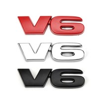 자동차엠블럼 이니셜 금속 자동차 스티커 스타일링 V6 엔진 로고 엠블럼 트렁크 스포츠 터보 배지 3D 데칼, 01 은_01 V6, 01 은_01 V6