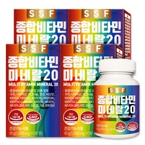 순수식품 SSF 종합비타민 미네랄 20, 90정, 4개