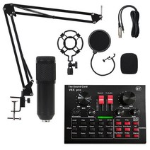 bj마이크 유튜브 게임 방송 V8X Pro 라이브 사운드 카드 15 가지 음향 효과 BT 기능이 있는 오디오 녹음 장비 지능형 DSP 칩 소음 감소 사운드 카드 휴대용 편리한, black