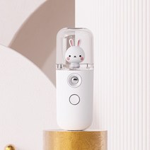 귀염둥이 나노수분기기 usb 냉분사 미니 가습기 얼굴기 미용기 핸드, 718 화이트 래빗 + 충전 케이블 30ml 페이