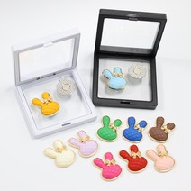 [더블이글] (선물용) 퀼팅 토끼 골프볼마커 + 자석모자클립 세트 _ 볼마크 홀인원 버디 선물 캐디 라운딩 필드, 블랙, 핫핑크