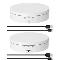 촬영용 턴테이블 회전 스마트 3 속도 회전 디스플레이 스탠드 10kg 360 도 USB 전기 턴테이블 사진 비디, 03 White 2PCS