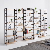 힐링가구 포스 조립식 인테리어 디자인 철제 책장 5개세트, 블랙_A+C+A+C+A형