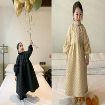 콩지키즈 패딩롱원피스 여아 경량 퀄팅 패딩 롱 유아 아기 돌 누빔 간절기 가을 겨울 외출복