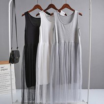 쉬폰 나시 플레어 원피스
