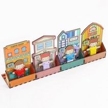 핸드폰 거치대 걱정인형 만들기 세트 4종 우드아트 미술 놀이 재료 휴대폰 DIY, 카페