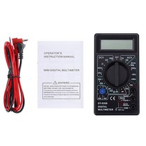 LCD 디지털 멀티 미터 AC DC 750V /1000V 디지털 휴대용 전기 멀티 미터 프로브 전압계 전류계 옴 테스터, 02 DT830B Black