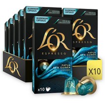 로르 에스프레소 커피 캡슐 파푸아 뉴 기니 10개입 10팩 프랑스 LOR Espresso Coffee Capsule 네스프레소호환캡슐