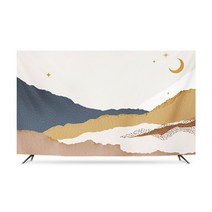 명화 티비 TV 덮개 가리개 인치 종류별 무지개 럭셔리 거실 모니터 먼지 커버 42 55 65 75 액자 풍경 HA11, 43인치 하오웨