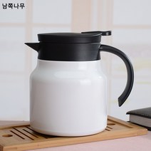 304 스테인리스 스틸 찻주전자 가정용 대용량 차칸 보온주전자 남녀 야외 보양차주전자, 흰색, 800마라