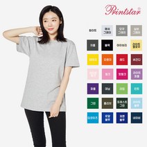 프린트스타 085 아동용 17수 무지 반팔 라운드 티셔츠