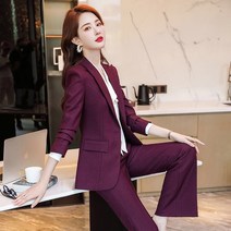 여성 더블카라 자켓 와이드 롱 팬츠 정장세트 QLZ09