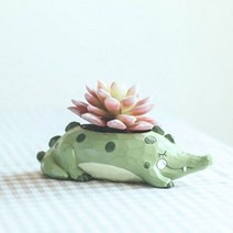 하비스 루고 인테리어 미니 다육이 화분 조각조각 초록악어, 단품