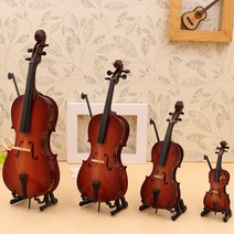 손으로 만든 미니 첼로 모델 25cm 스탠드 선물 상자 인형 악기 모형-58463, 03. 10cm 첼로는 아주 작은