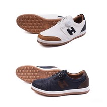 JUW7EC429 소가죽 캐주얼 남자 천연가죽 메쉬 싸게파는곳 스파이크리스 골프화 가죽 네이비 좋은 용 클래식디자인 클