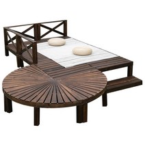 야외 테이블 벤치 정사각형 원목 방부목 마당 마루, B. 90x45cm